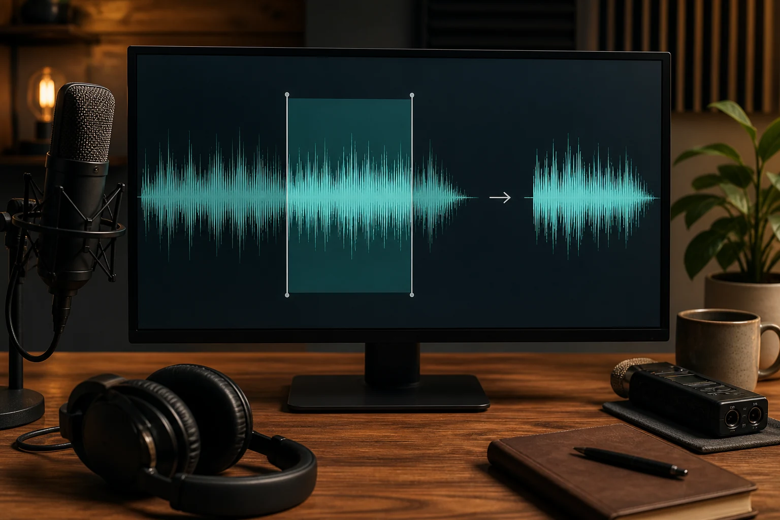 Selected WAV waveform between precise boundaries with a separate output waveform