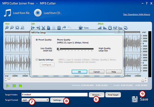 Save the changes - Free MP3 Cutter Joiner &amp; Joiner Software